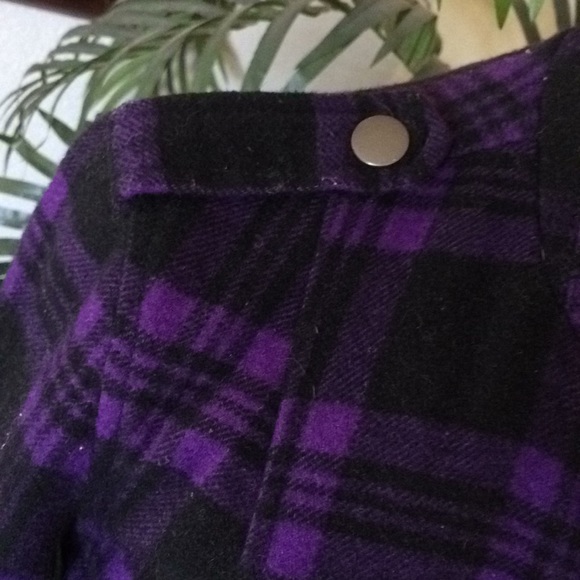 Jacket Sz SP Aeropostale purple/black plaid - Picture 3 of 7